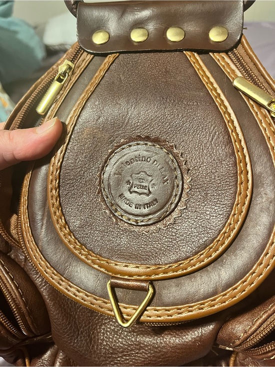 Vintage Valentino Di Max Italian Leather Convertible Sling Backpack Bag Brown main image 6